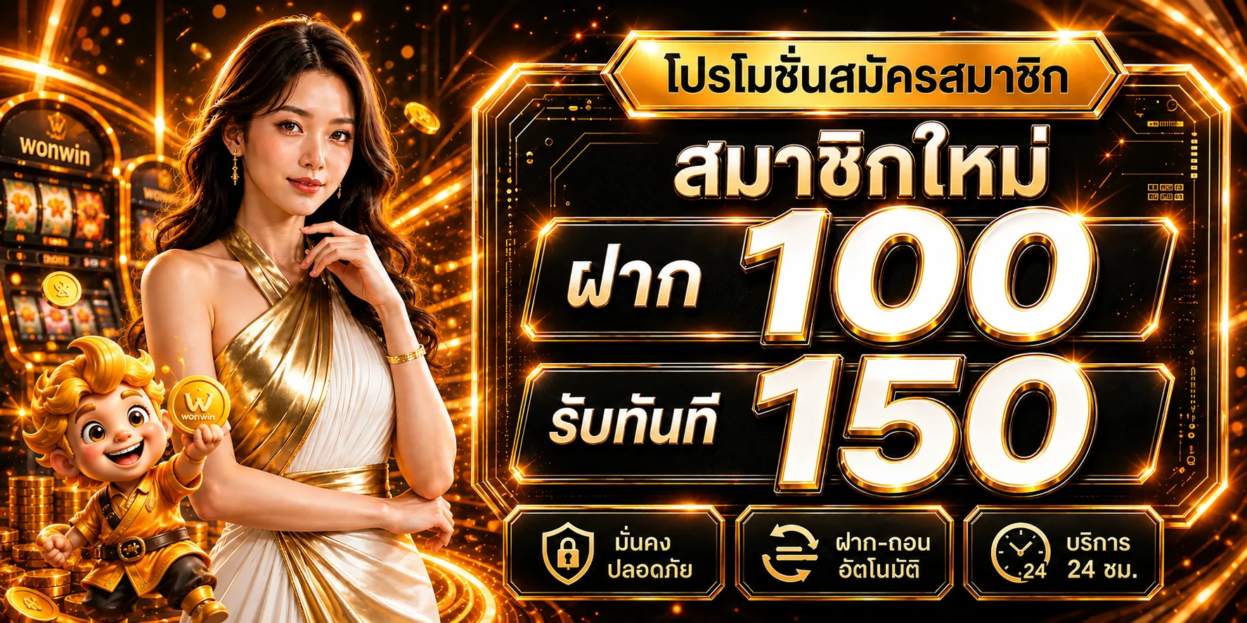 โปรโมชั่นสมาชิกใหม่บน wonwin โทนส้มดำ